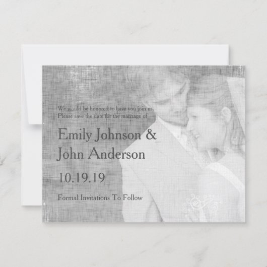 Modernes Foto Hochzeit rettet das Datum Save The Date (Rückseite)