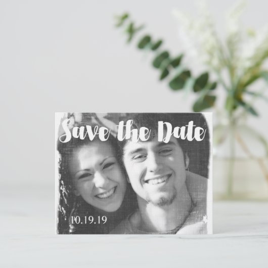 Modernes Foto Hochzeit rettet das Datum Save The Date (Stehend Vorderseite)