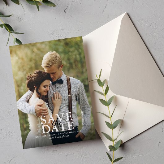Modernes Foto Hochzeit rettet das Datum Save The Date