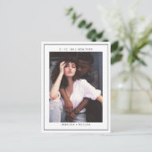 Modernes Foto Hochzeit rettet die Einladung Postkarte (Stehend Vorderseite)