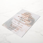 Modernes Foto Hochzeit Rose Gold Folieneinladung (Gedreht)