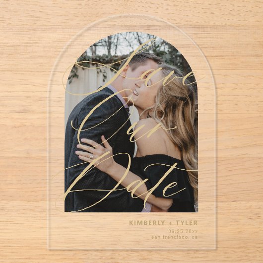 Modernes Foto - Hochzeit Save the Date Acryleinladungen (Vorderseite)