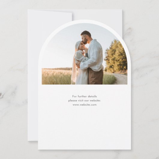 Modernes Foto-Hochzeit spart das Datum Einladung (Rückseite)