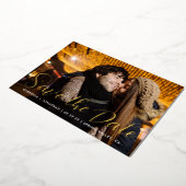 Modernes Foto Hochzeit speichern das Datum Script  Folieneinladung (Gedreht)