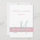 Modernes Foto Hochzeitseinladung| Rosa Minzgrün Einladung (Rückseite)