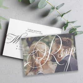 Modernes Foto - Hochzeitskalligraphie RSVP Karte