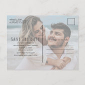 Modernes Foto Hochzeitskostenlose Getränke Save th Ankündigungspostkarte (Rückseite)