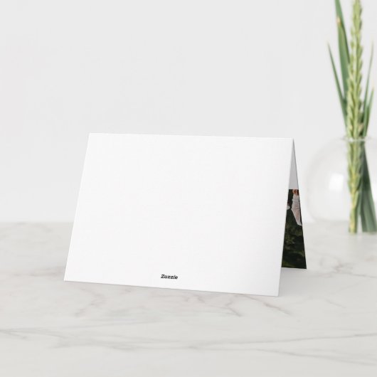 Modernes Foto Hochzeitskript Dankeskarte (Rückseite)