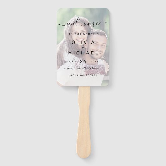 Modernes Foto-Hochzeitsprogramm Fächer (Vorderseite)