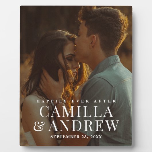 Modernes Foto-Hochzeitssake Fotoplatte (Vorderseite)