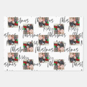 Modernes Foto Hund Schwarz-weiß Typografie Weihnac Geschenkpapier Set (Vorderseite)