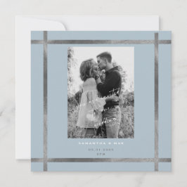 Modernes Foto Icy Blue & Silver Square Wedding Einladung