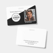 Modernes Foto-ID-Abzeichen für Schwarzweiß-Logos Ausweis (Front & Back)