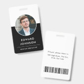 Modernes Foto ID Barcode Card Mitarbeiter Ausweis (Vorder- & Rückseite)