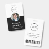 Modernes Foto ID Barcode Card Mitarbeiter Ausweis (Vorder- & Rückseite)