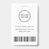 Modernes Foto ID Barcode Card Mitarbeiter Ausweis (Rückseite)
