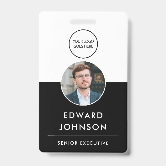 Modernes Foto ID Barcode Card Mitarbeiter Ausweis (Vorderseite)