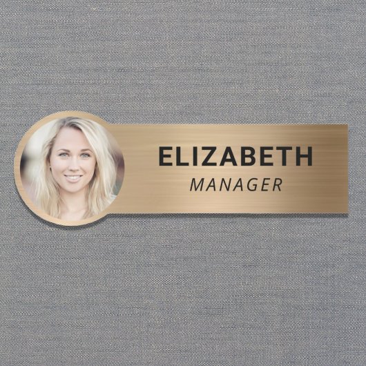 Modernes Foto ID Gold Namensschild