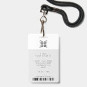 Modernes Foto-ID-Logo für Mitarbeiter | Grau Ausweis (Rückseite mit Lanyard)