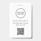 Modernes Foto ID QR Code Card Mitarbeiter Ausweis (Rückseite)