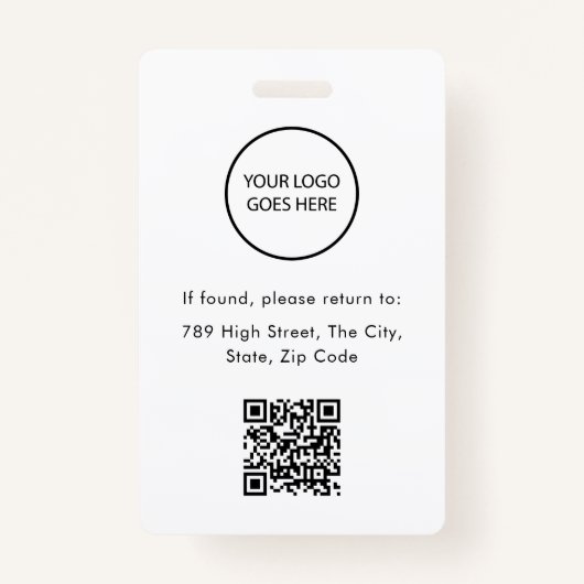 Modernes Foto ID QR Code Card Mitarbeiter Ausweis (Rückseite)