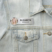 Modernes Foto ID Silver Namensschild (Beispiel)