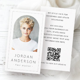 Modernes Foto im Grenzbereich QR-Code weiß Visitenkarte