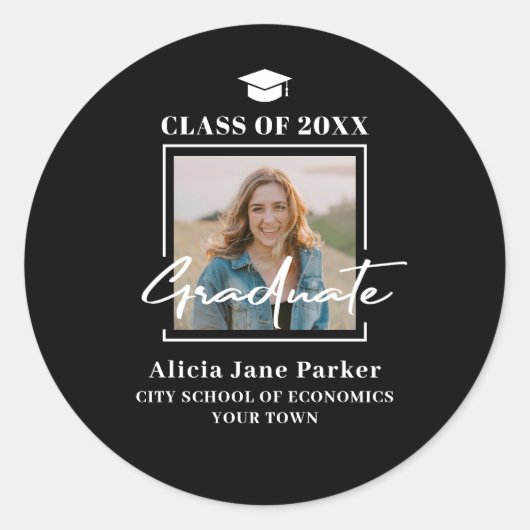 Modernes Foto im Jahr 2025 Runder Aufkleber (Vorderseite)