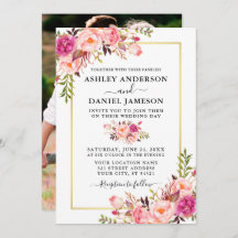 Modernes Foto in Aquarellfarbe Rosen Hochzeit