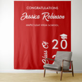 Modernes Foto in den Farben Rot und Weiß Wandteppich (Beispiel)