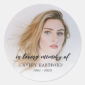 Modernes Foto in der Erinnerung Runder Aufkleber (Vorderseite)