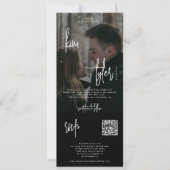 Modernes Foto in einem QR-Code uAwg Schwarze Hochz Einladung (Vorderseite)