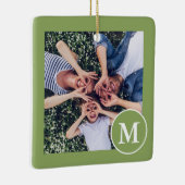 Modernes Foto in Grün und Weiß Keramikornament (Rechts)