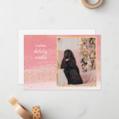 Modernes Foto in Rosa und Gold Mitteilungskarte (Vorderseite/Rückseite Beispiel)