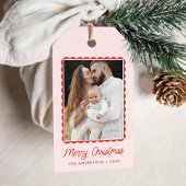 Modernes Foto in Rosa und Rot Geschenkanhänger