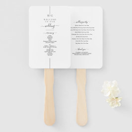 Modernes Foto-Inline-Monogramm-Hochzeitsprogramm Fächer