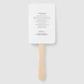 Modernes Foto-Inline-Monogramm-Hochzeitsprogramm Fächer (Rückseite)