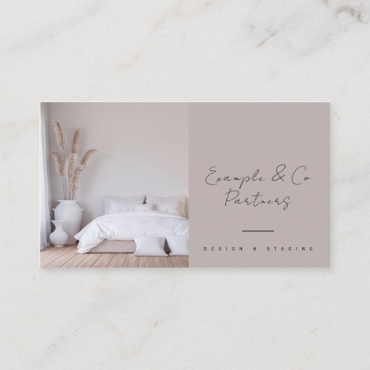 Modernes Foto Innendesign Visitenkarte (Rückseite)