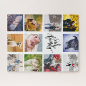 Modernes Foto Instagram Collage Unsere Familie Puzzle (Horizontal)
