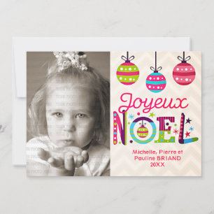 Modernes Foto Joyeux Noël Feiertagskarte