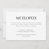 Modernes Foto "Just Married" Hochzeit nach dem Par Einladung (Rückseite)