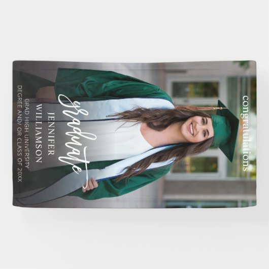 Modernes Foto Kalligrafie 2 Vertikales Graduat Banner (Horizontal)