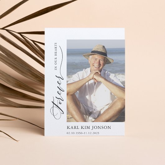 Modernes Foto Kalligrafie Script Beileid Beerdigun Dankeskarte