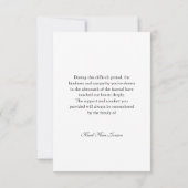 Modernes Foto Kalligrafie Script Beileid Beerdigun Dankeskarte (Rückseite)