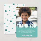 Modernes Foto Kindergeburtstag Danke | AQUAMARIN (Vorne/Hinten)