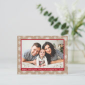Modernes Foto Kraft Snowflake Holiday Postkarte (Stehend Vorderseite)