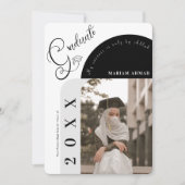 Modernes Foto kühne Schwarz-Weiß-Islamischer Absch Einladung (Vorderseite)