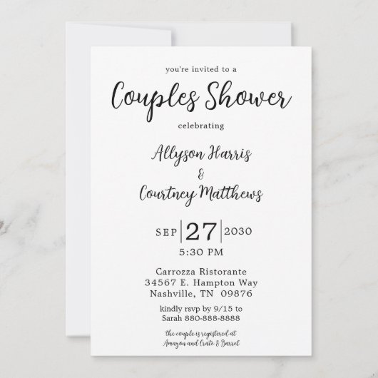 Modernes Foto LGBTQ Paare Dusche Einladung (Rückseite)