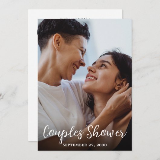 Modernes Foto LGBTQ Paare Dusche Einladung (Vorne/Hinten)