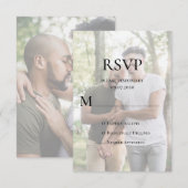 Modernes Foto LGBTQ RSVP Karte (Vorne/Hinten)